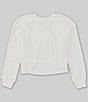 Color:White - Image 1 - Big Girls 7-16 Long Sleeve Brushed Rib Crop Top