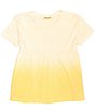 Color:Yellow - Image 1 - Big Girls 7-16 Short Sleeve Ombre Babydoll Top