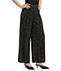 Angie Dotted Mid Rise Pull-On Straight Leg Pleated Front Pants - Image 1