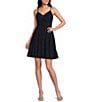 Angie Eyelet Tie Front Lace Trim Tiered Dress - Image 1