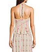 Angie Floral Printed Halter V-Neck Button Front Top - Image 2