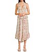 Angie Floral Printed Halter V-Neck Button Front Top - Image 3
