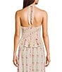 Angie Floral Printed Halter V-Neck Button Front Top - Image 2