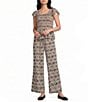 Angie Printed Drawstring Wide Leg Pant - Image 3