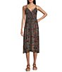 Angie Printed V-Neck Crochet Trim Tie Front Midi Dress,All Products : American Fashion Style Bags On Sale Angie Printed V-Neck Crochet Trim Tie Front Midi Dress,All Products : American Fashion Style Bags On Sale