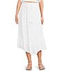 Angie Coordinating Ruffle High-Low Hem Maxi Skirt, Color:White - Image 1