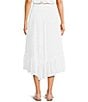 Angie Coordinating Ruffle High-Low Hem Maxi Skirt, Color:White - Image 2