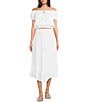 Angie Coordinating Ruffle High-Low Hem Maxi Skirt, Color:White - Image 3