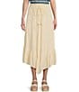 Color:Ivory - Image 1 - Coordinating Ruffle High-Low Hem Maxi Skirt