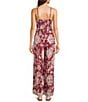 Angie Sleeveless Border Print Keyhole Knot Front Wide Leg Jumpsuit - Image 2