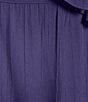 Color:Navy - Image 3 - Sleeveless Rosette Trim Bodice Asymmetrical Hem Dress