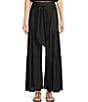 Angie Solid Tiered Tie Front Smocked Wide Leg Pants - Image 1
