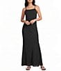 Angie Square Neck Lace Up Back Front Slit Long Dress - Image 1
