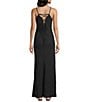Angie Square Neck Lace Up Back Front Slit Long Dress - Image 2