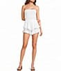 Angie Strapless Smocked Bodice Ruffled Hem Romper - Image 1