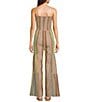 Angie Strapless Smocked Tube Crocket Trim Stripe Jumpsuit, Color:Multi - Image 2