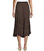 Angie Tie Front Ruffle Maxi Skirt, Color:Brown - Image 2