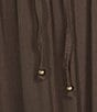 Angie Tie Front Ruffle Maxi Skirt, Color:Brown - Image 4