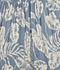 Angie Tropical Print V-Neck Short Sleeves Knot Front Keyhole High-Low Midi Dress, Color:Blue - Image 3