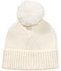 Anna & Ava Basic Knit Beanie with Pom, Color:Ivory - Image 1