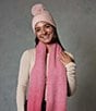 Anna & Ava Basic Knit Beanie with Pom, Color:Pink - Image 3