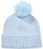 Anna & Ava Basic Knit Beanie with Pom, Color:Blue - Image 1