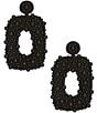 Color:Black - Image 1 - Bauble Rectangle Drop Statement Earrings