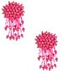 Color:Pink - Image 1 - Beaded Burst Drop Earrings