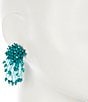 Color:Turquoise - Image 2 - Beaded Burst Drop Earrings