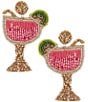 Color:Multi - Image 1 - Beaded Cocktail Statement Drop Earrings