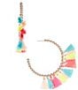 Color:Multi - Image 1 - Beaded Fringe Hoop Earrings