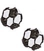 Color:Black/White - Image 1 - Beaded Soccer Ball Stud Earring
