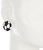 Color:Black/White - Image 2 - Beaded Soccer Ball Stud Earring