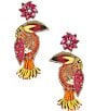 Color:Multi - Image 1 - Beaded Toucan Bird Drop Statement Earrings