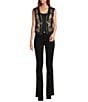 Anna & Ava Beaded Vest with Studs, Color:Black - Image 3