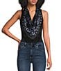 Anna & Ava Black and Blue Fringe Scarf Wrap - Image 2