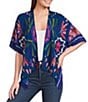 Anna & Ava Blue Floral Embroidered Kimono - Image 1