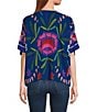 Anna & Ava Blue Floral Embroidered Kimono - Image 2