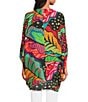 Anna & Ava Bright Multi Palm Print Cocoon Kimono, Color:Multi - Image 2