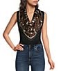 Anna & Ava Brown and Black Leopard Fringe Scarf Wrap - Image 1