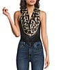 Anna & Ava Brown and Black Leopard Fringe Scarf Wrap - Image 2