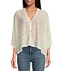 Anna & Ava Button Front Poncho, Color:Ivory - Image 1