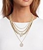 Anna & Ava Charm and Toggle Short Chain Multi-Strand Necklace - Image 1