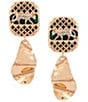 Anna & Ava Cheetah Cutout Statement Drop Earrings - Image 1