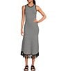 Anna & Ava Chevron Knit Tassel Cover Up, Color:Black/White - Image 1
