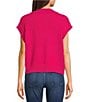 Color:Pink - Image 2 - Knit Collared Top