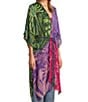 Anna & Ava Colorblock Palm Print Kimono, Color:Multi - Image 3