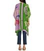 Color:Multi - Image 2 - Colorblock Tropical Print Kimono