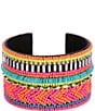Color:Multi - Image 1 - Colorful Beaded Cuff Bracelet