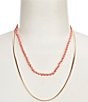 Anna & Ava Cord Short Multi-Strand Necklace, Color:Pink/Gold - Image 1